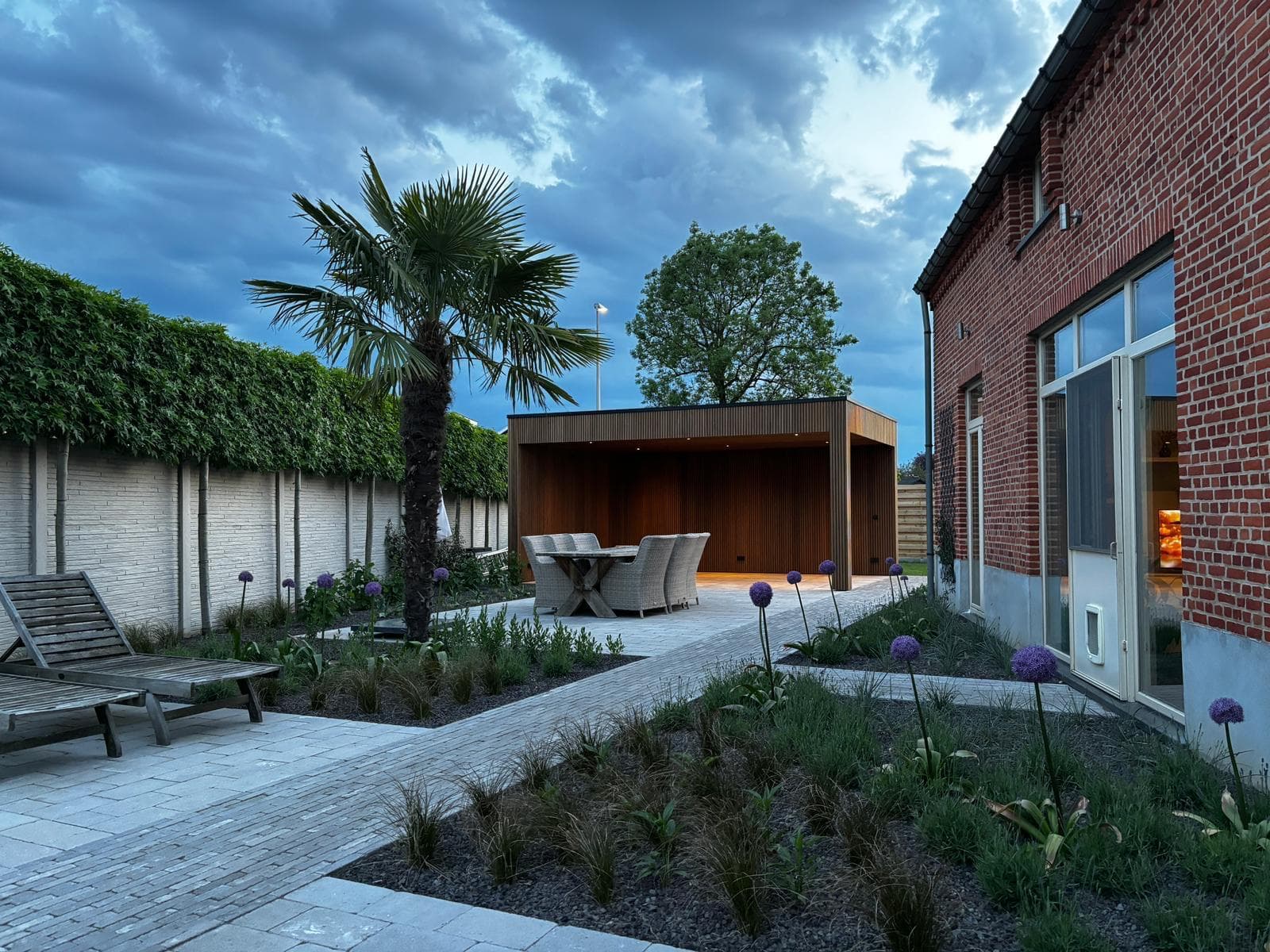 Houten terrasoverkapping in Heusden-Zolder